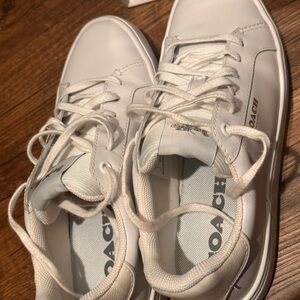 Coach White Leather Low-Top Lace-Up Sneakers - Women's